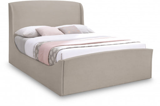 Tess Velvet King Bed (3 Boxes) Beige - TessBeige-K