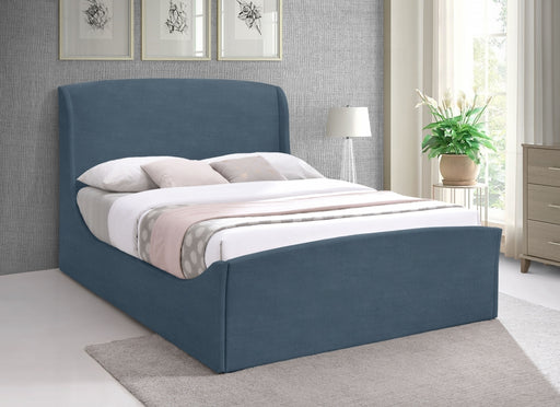 Tess Velvet King Bed (3 Boxes) Blue - TessBlue-K