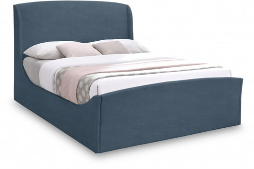 Tess Velvet King Bed (3 Boxes) Blue - TessBlue-K