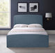 Tess Velvet King Bed (3 Boxes) Blue - TessBlue-K