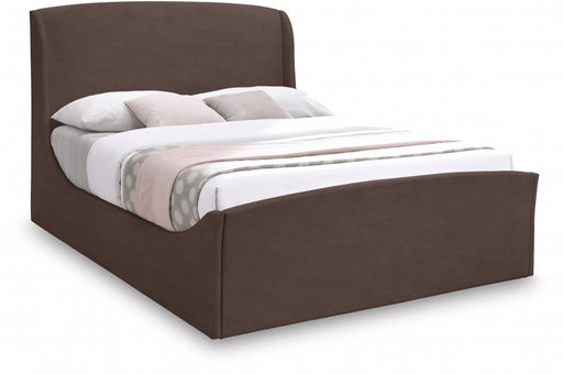 Tess Velvet King Bed (3 Boxes) Brown - TessBrown-K