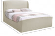 Tess Velvet King Bed (3 Boxes) Cream - TessCream-K