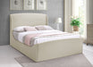 Tess Velvet King Bed (3 Boxes) Cream - TessCream-K