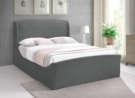 Tess Velvet King Bed (3 Boxes) Grey - TessGrey-K