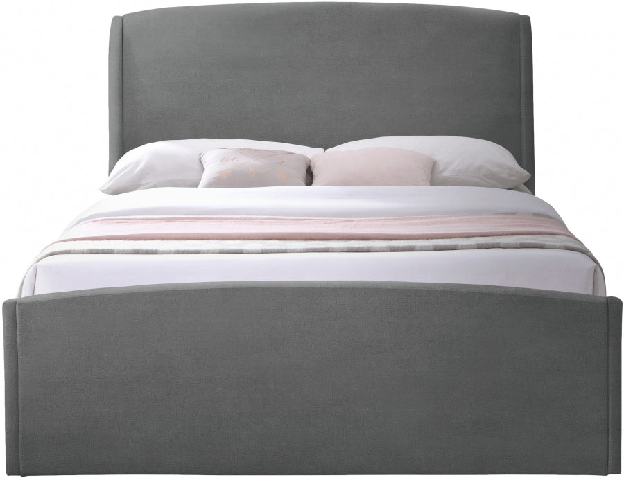 Tess Velvet King Bed (3 Boxes) Grey - TessGrey-K