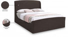 Tess Velvet Queen Bed (3 Boxes) Brown - TessBrown-Q