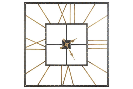 Thames Black/Gold Finish Wall Clock - A8010112 - Gate Furniture