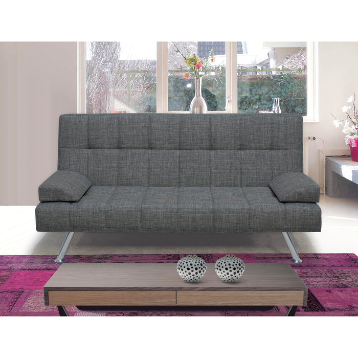 Troy 72 in. Convertible Sleeper Sofa in Gray - SB-TROY-GRAY - Gate Furniture