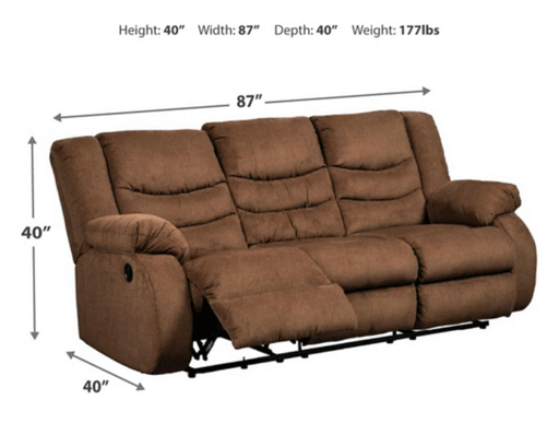 Tulen Chocolate Reclining Living Room Set - Gate Furniture