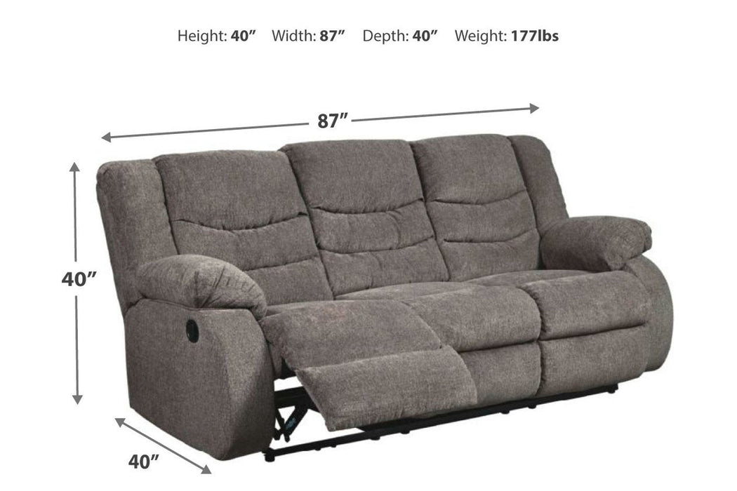 Tulen Gray Reclining Sofa - 9860688 - Gate Furniture