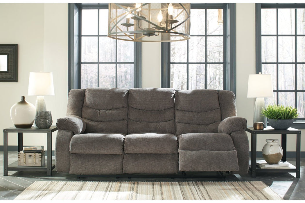 Tulen Gray Reclining Sofa - 9860688 - Gate Furniture