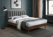 Vance Mid-Century Modern Linen Textured Queen Bed (3 Boxes) Grey - VanceGrey-Q