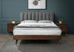 Vance Mid-Century Modern Linen Textured Queen Bed (3 Boxes) Grey - VanceGrey-Q