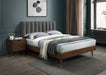 Vance Mid-Century Modern Linen Textured Queen Bed (3 Boxes) Grey - VanceGrey-Q