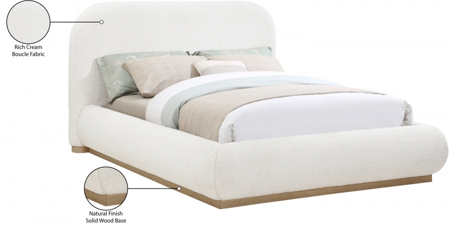 Vaughn Boucle Fabric Full Bed Cream - B1209Cream-F