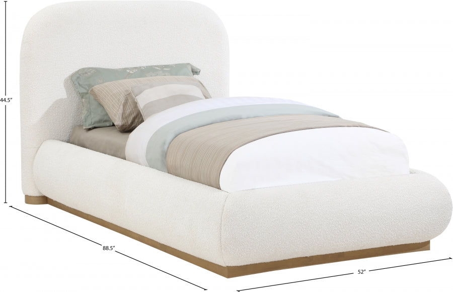 Vaughn Boucle Fabric Twin Bed Cream - B1209Cream-T