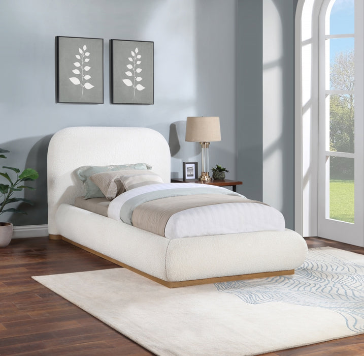 Vaughn Boucle Fabric Twin Bed Cream - B1209Cream-T