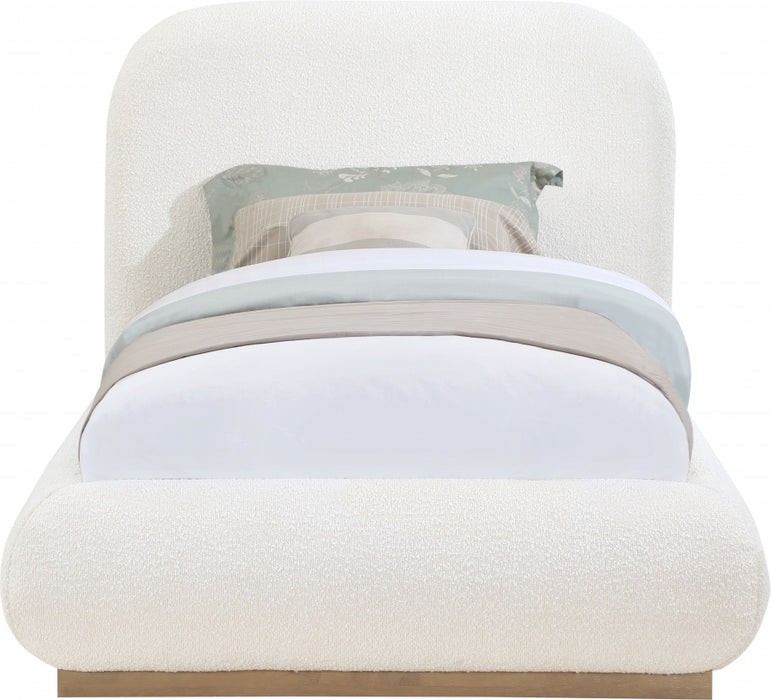 Vaughn Boucle Fabric Twin Bed Cream - B1209Cream-T