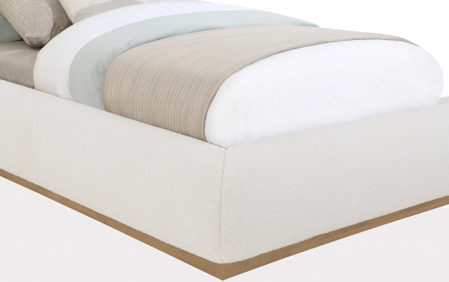 Vaughn Boucle Fabric Twin Bed Cream - B1209Cream-T