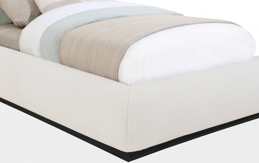 Vaughn Boucle Fabric Twin Bed Cream - B1213Cream-T