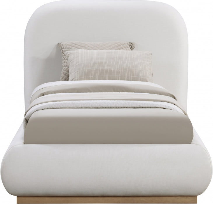 Vaughn Linen Textured Twin Bed Cream - B1208Cream-T