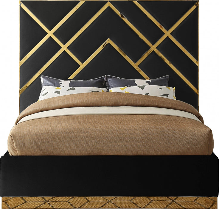 Vector Velvet King Bed Black - VectorBlack-K