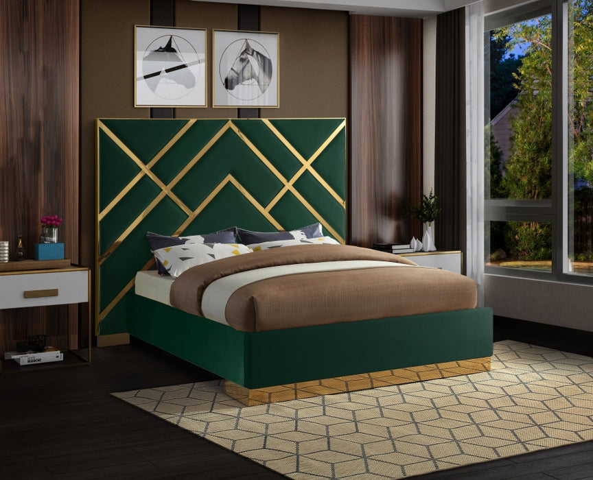 Vector Velvet King Bed Green - VectorGreen-K