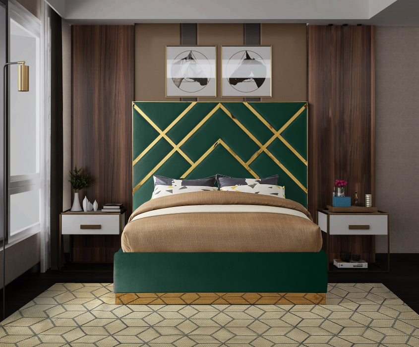 Vector Velvet King Bed Green - VectorGreen-K