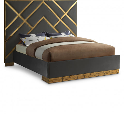 Vector Velvet Queen Bed Grey - VectorGrey-Q