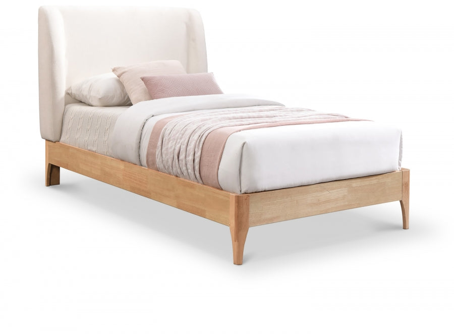 Ventura Fabric Twin Bed Cream - VenturaCream-T