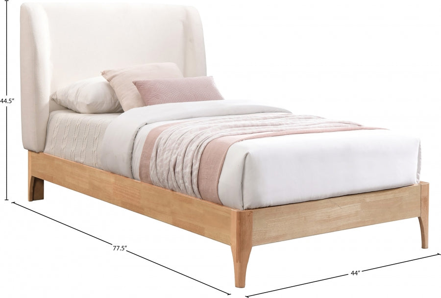 Ventura Fabric Twin Bed Cream - VenturaCream-T