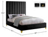 Via Velvet Full Bed Black - ViaBlack-F