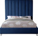 Via Velvet Full Bed Blue - ViaNavy-F