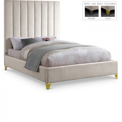 Via Velvet Full Bed Cream - ViaCream-F