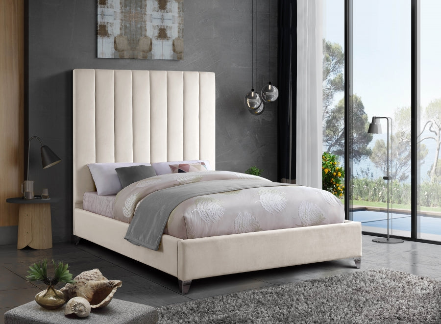 Via Velvet Full Bed Cream - ViaCream-F