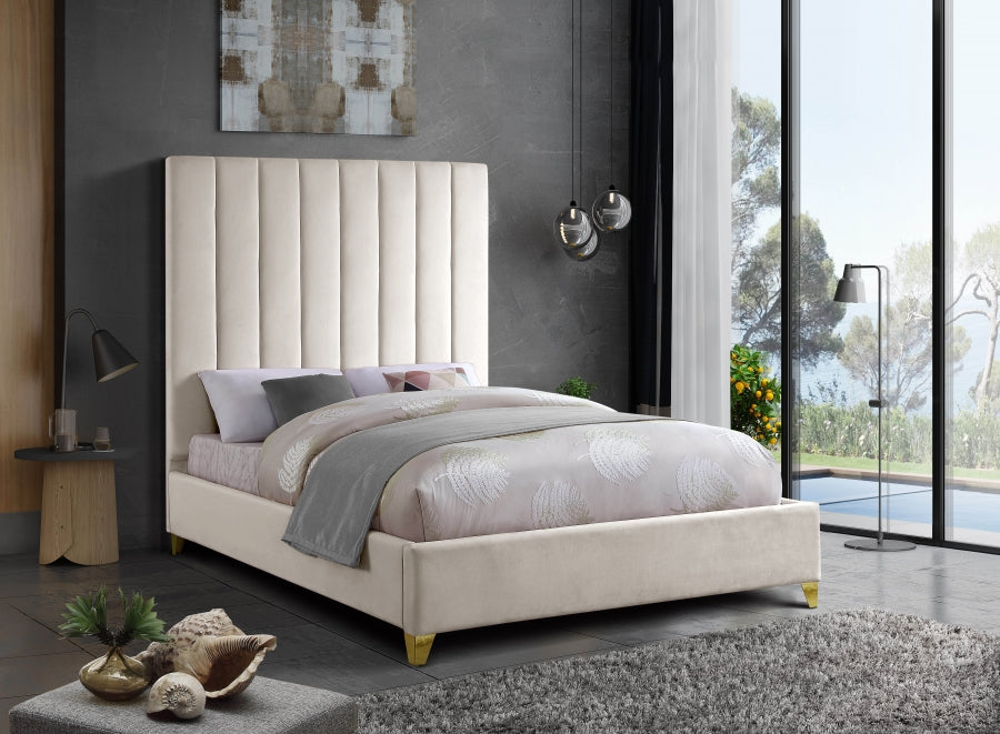 Via Velvet Full Bed Cream - ViaCream-F