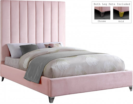 Via Velvet Full Bed Pink - ViaPink-F