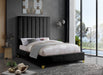 Via Velvet King Bed Black - ViaBlack-K