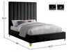 Via Velvet Queen Bed Black - ViaBlack-Q