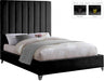 Via Velvet Queen Bed Black - ViaBlack-Q