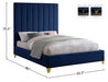 Via Velvet Queen Bed Blue - ViaNavy-Q