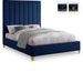 Via Velvet Queen Bed Blue - ViaNavy-Q