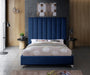 Via Velvet Queen Bed Blue - ViaNavy-Q