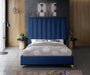 Via Velvet Queen Bed Blue - ViaNavy-Q