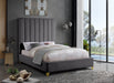 Via Velvet Queen Bed Grey - ViaGrey-Q