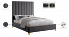 Via Velvet Queen Bed Grey - ViaGrey-Q