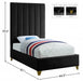 Via Velvet Twin Bed Black - ViaBlack-T