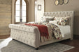 Willenburg Linen Upholstered King Sleigh Bed - Gate Furniture