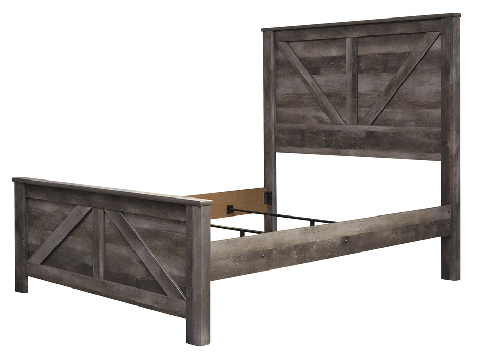 Wynnlow Gray Queen Crossbuck Panel Bed - Gate Furniture