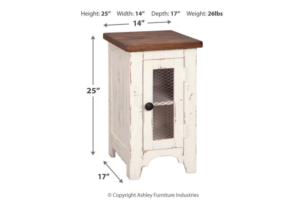 Wystfield White/Brown Chairside End Table - T459-7 - Gate Furniture